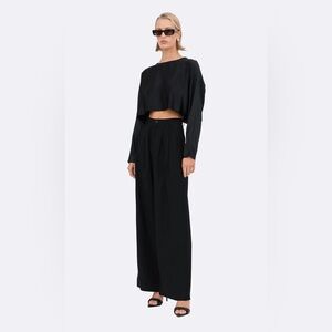 Nonchalant Label Black Wide Leg Trouser Pants